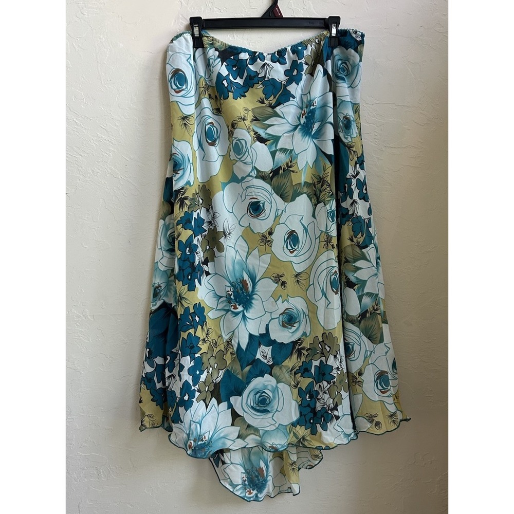 Vintage 90s Y2K Giorgio Midi Skirt 26 28W Fairy Grunge Floral Asymmetrical